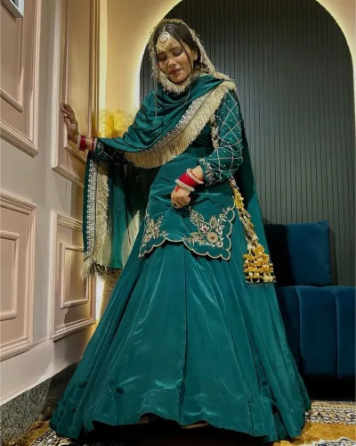 Royal Designer Natural Crepe Silk Lehenga & Dupatta Set